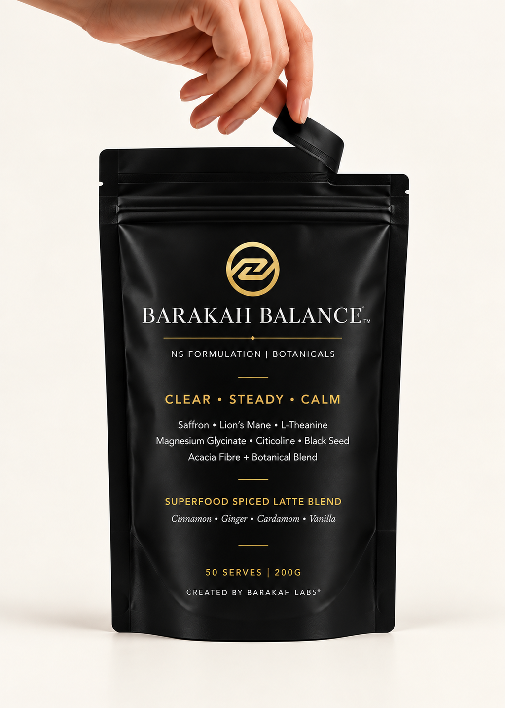 Barakah Balance™ Chai Saffron | Premium Botanical Superfood Blend | 50 Serves