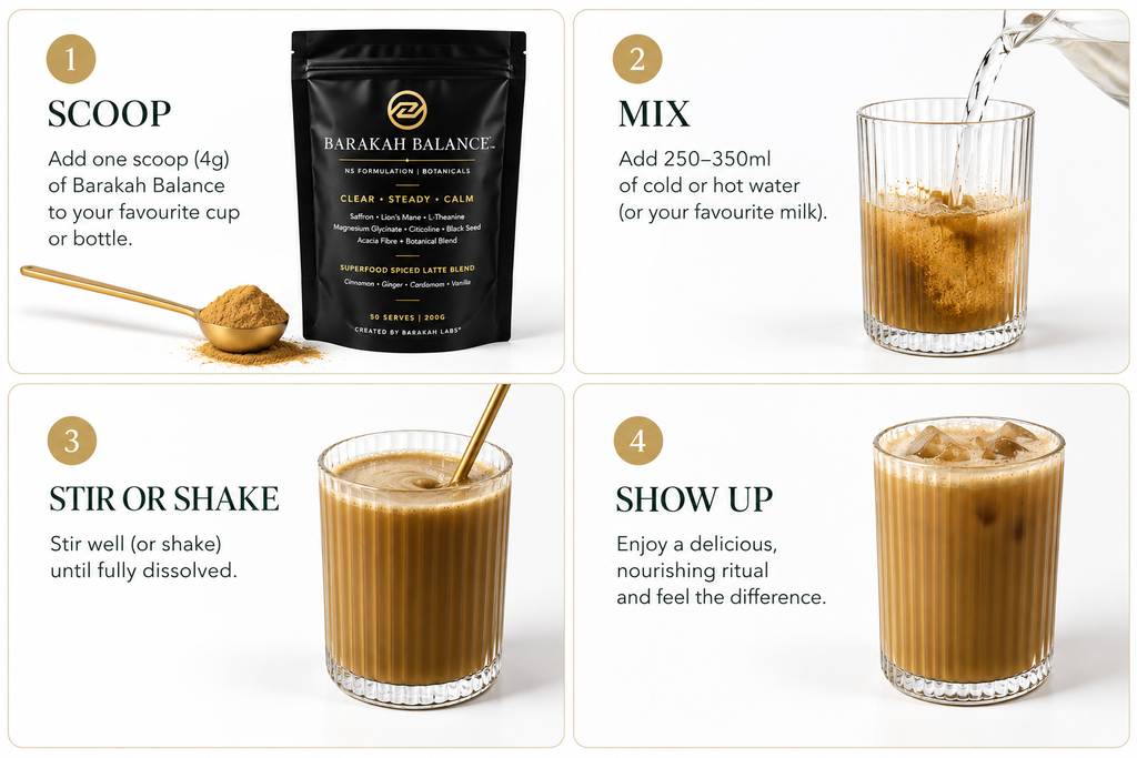 Barakah Balance™ Chai Saffron | Premium Botanical Superfood Blend | 50 Serves