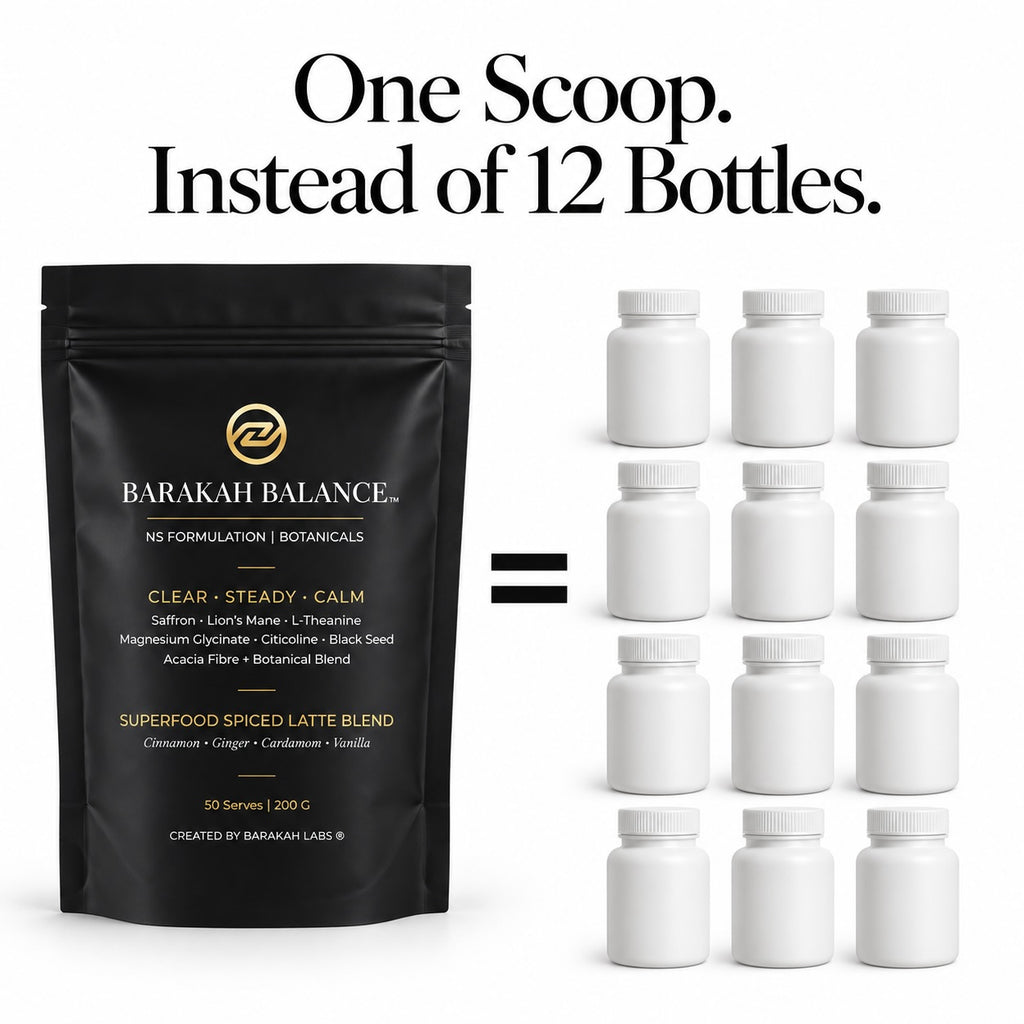 Barakah Balance™ Chai Saffron | Premium Botanical Superfood Blend | 50 Serves
